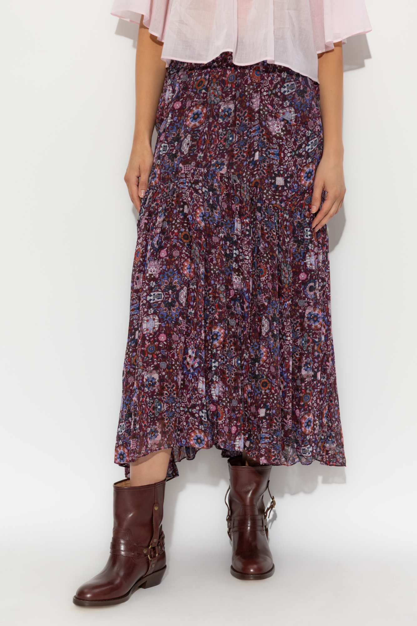 Isabel Marant Étoile Besma Long Printed Crepe Skirt In Multi