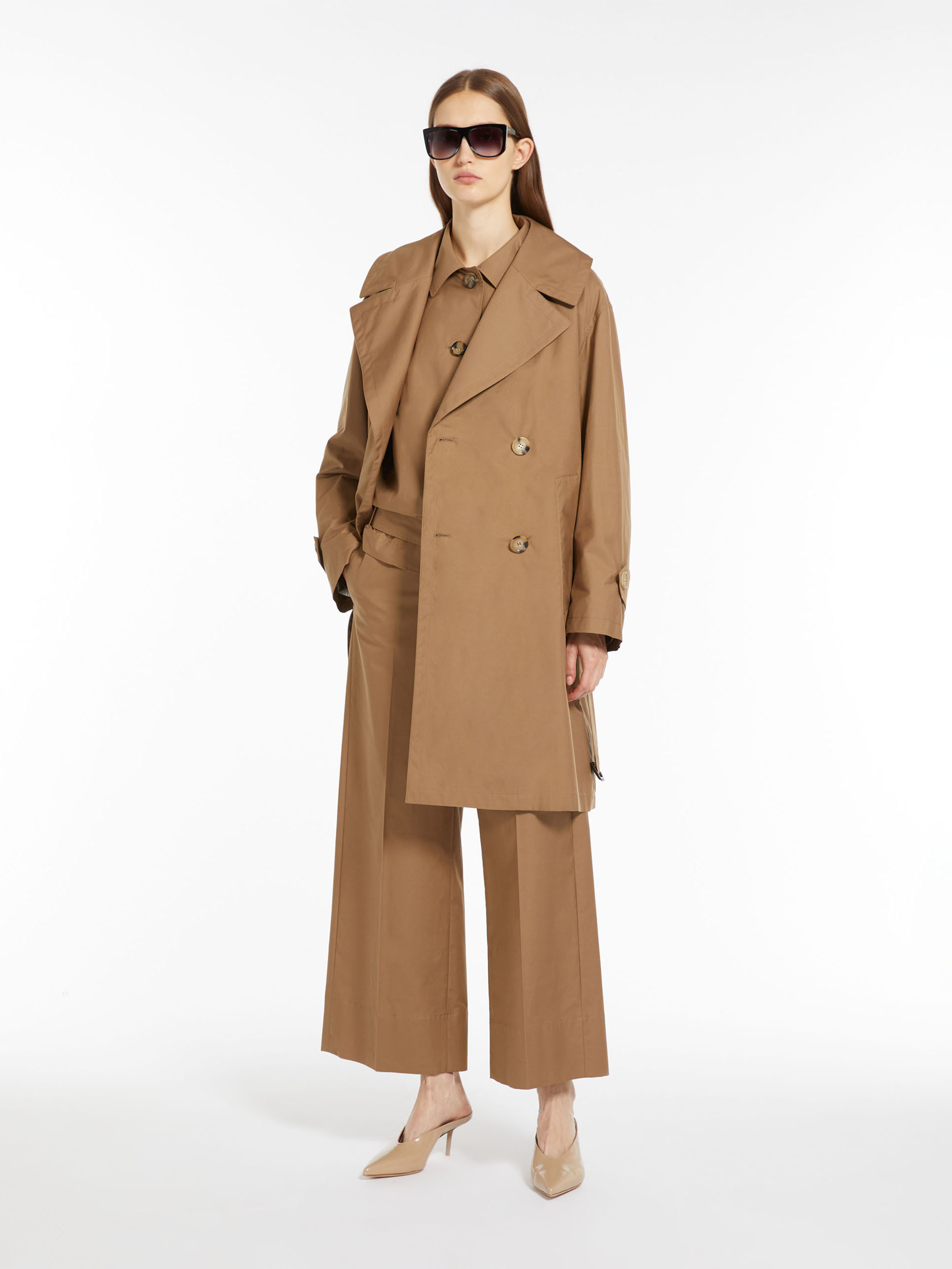 Max Mara Double-breasted Trench Coat In Brown