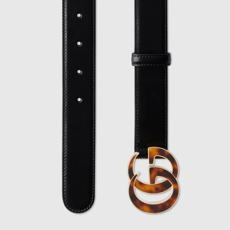Gucci Gg Marmont Leather Belt In Black