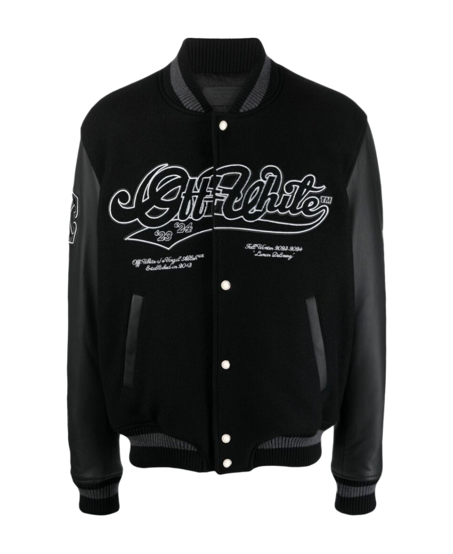 Off-white Moon Embroidered Bomber Jacket In Black