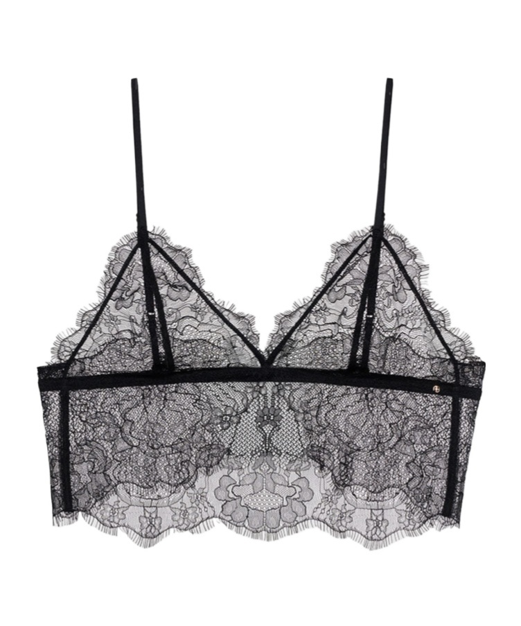 Anine Bing Lace Bralette In Black In Gray