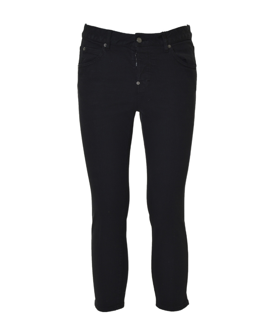 Dsquared2 Low-rise Cropped Skinny Trousers In Black