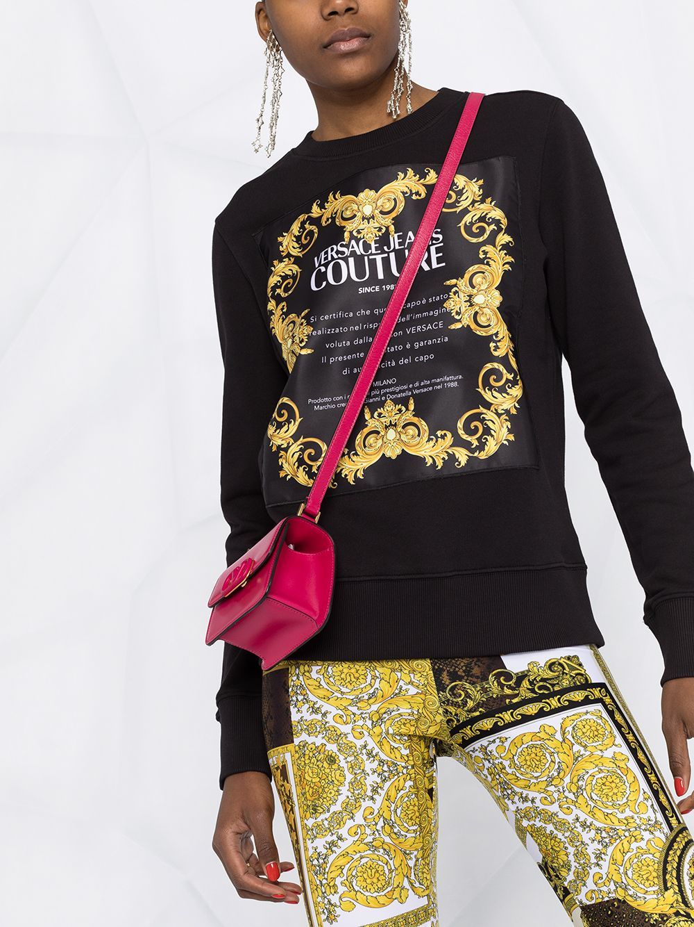 Versace Jeans Logo-print Crew-neck Sweatshirt In Black