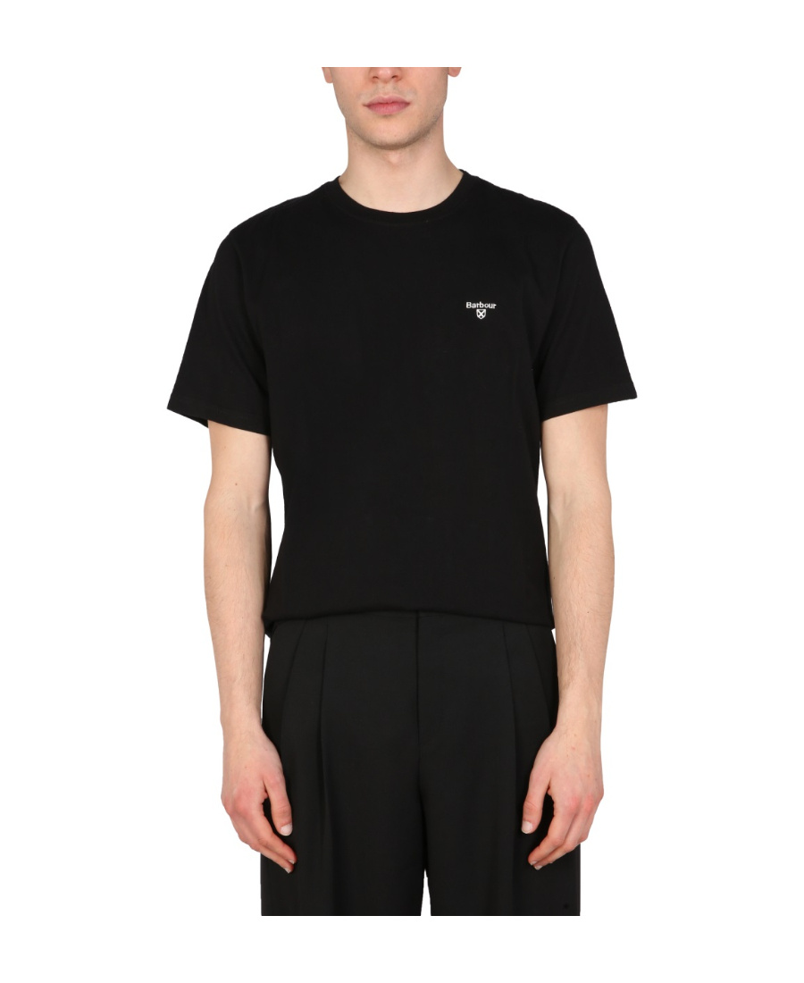 BARBOUR LOGO-EMBROIDERED COTTON T-SHIRT