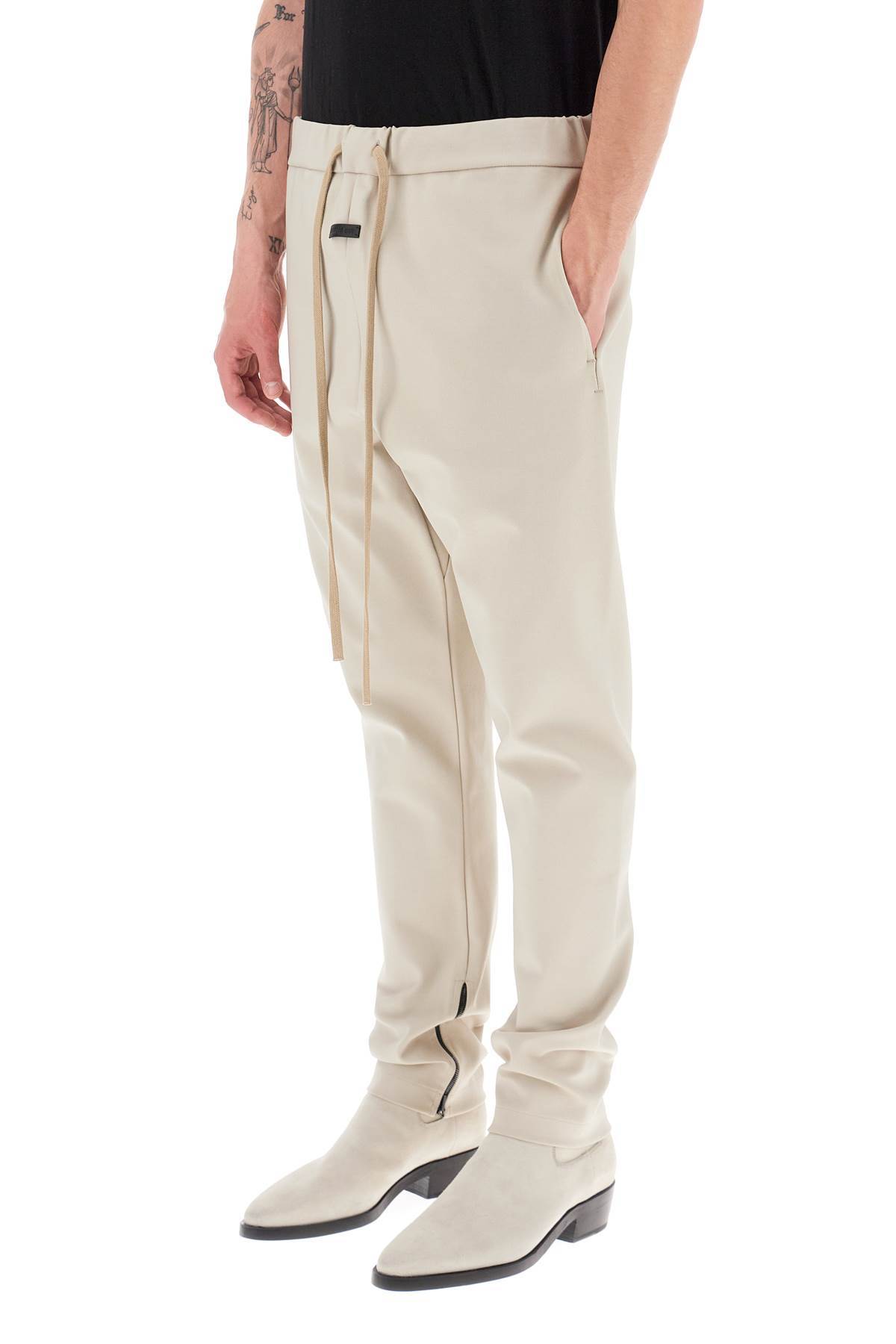 Fear Of God Logo Patch Drawstring Sweatpants In White