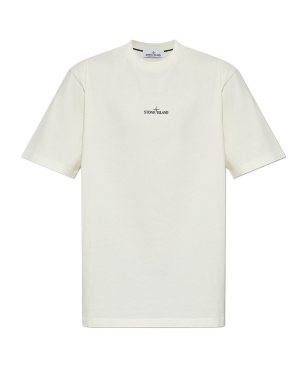 Stone Island Cotton Crew Neck T-shirt With Graphic Print In Neutral