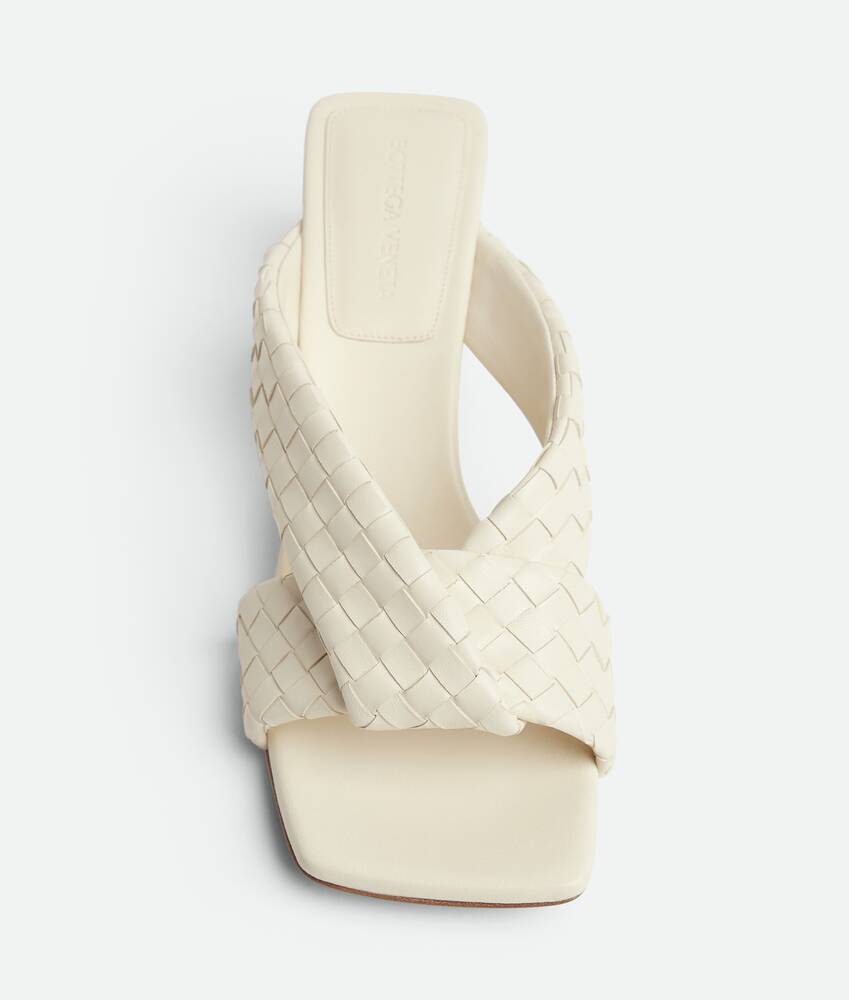 Bottega Veneta Leather Intrecciato Riva Mules 50 In White