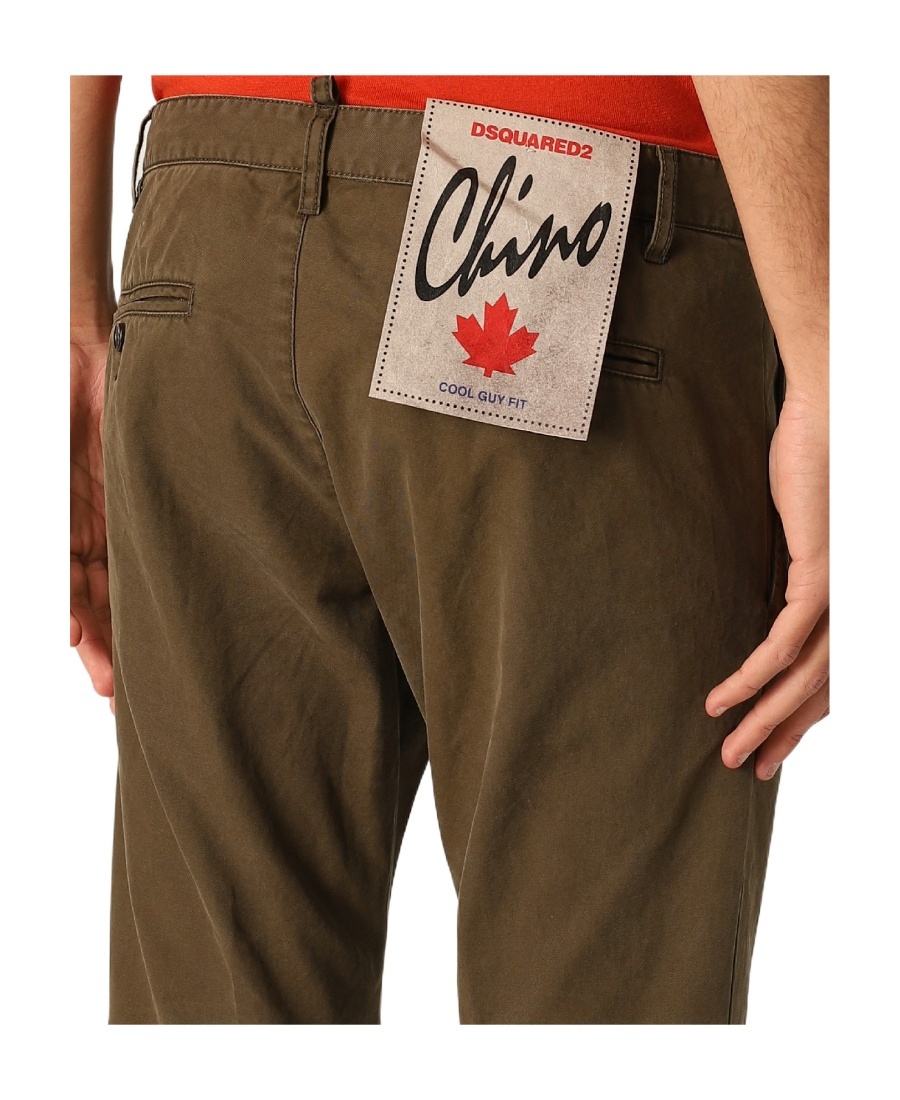 Shop Dsquared2 Four-pocket Cotton Chinos In Green