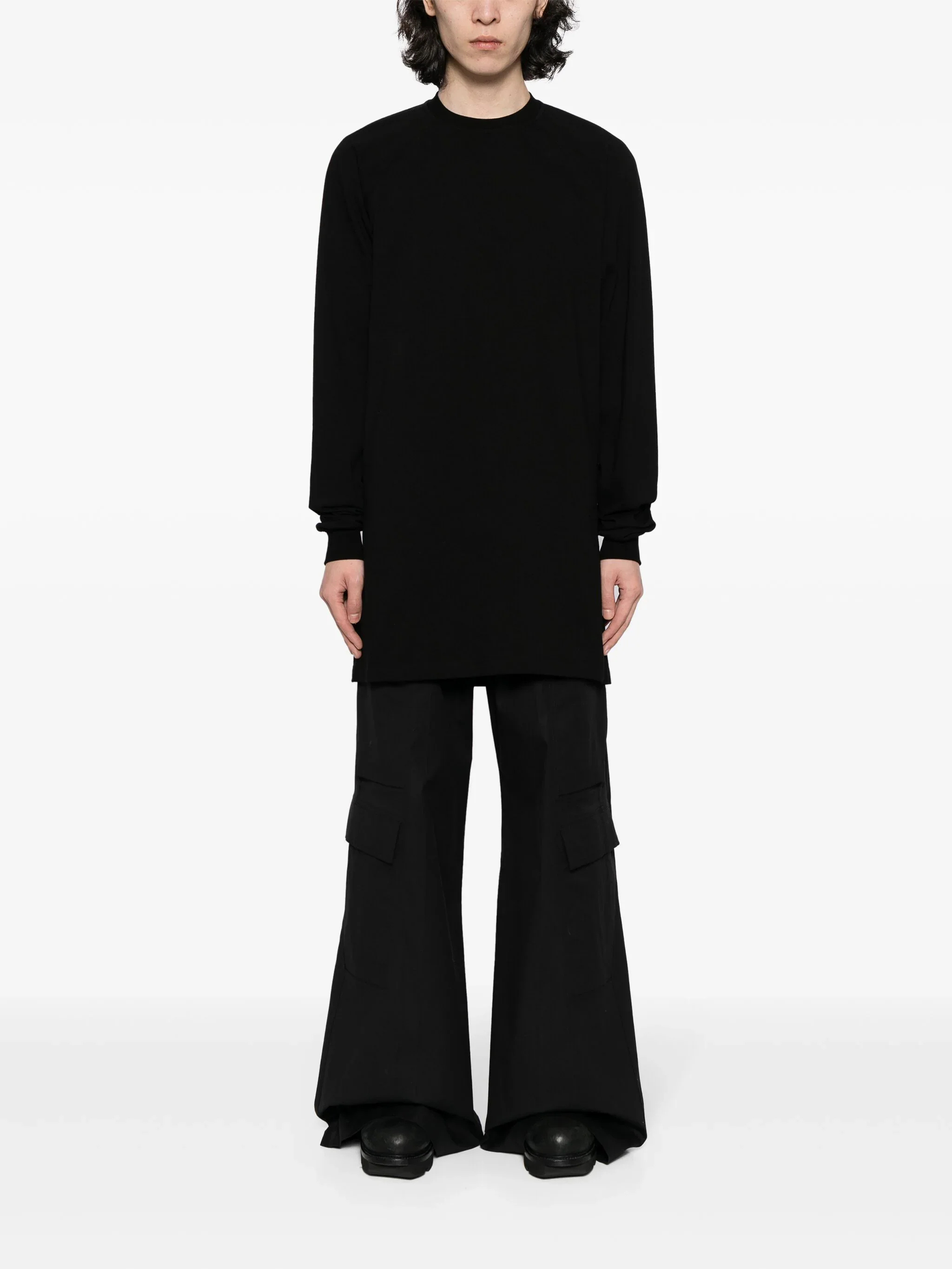 Rick Owens Long-sleeve Cotton Sweatshirt In Black