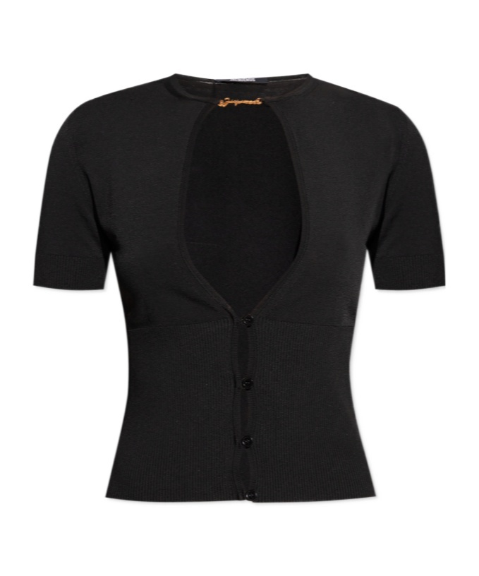 Jacquemus Logo Decal Top In Black