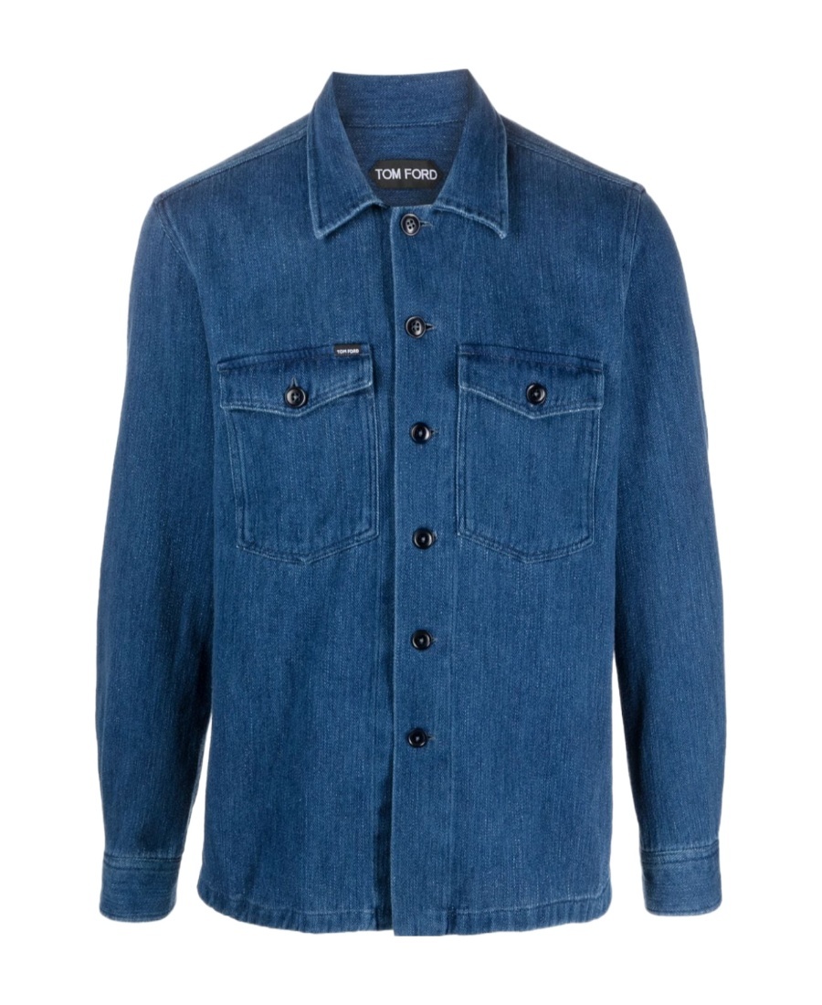 Tom Ford Button-up Denim Overshirt In Blue