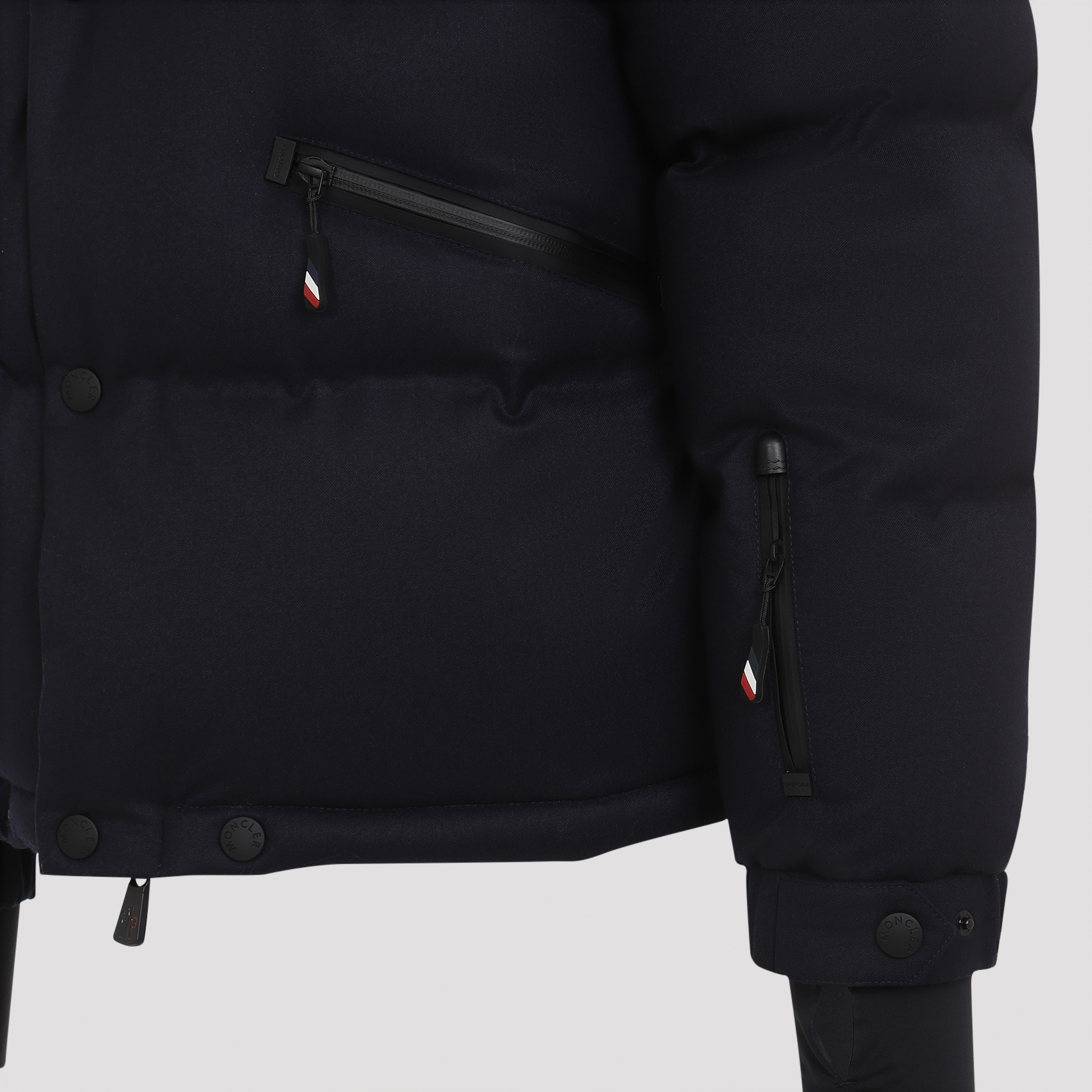 Moncler Grenoble Black Stretch Nylon Angren Down Jacket In Blue