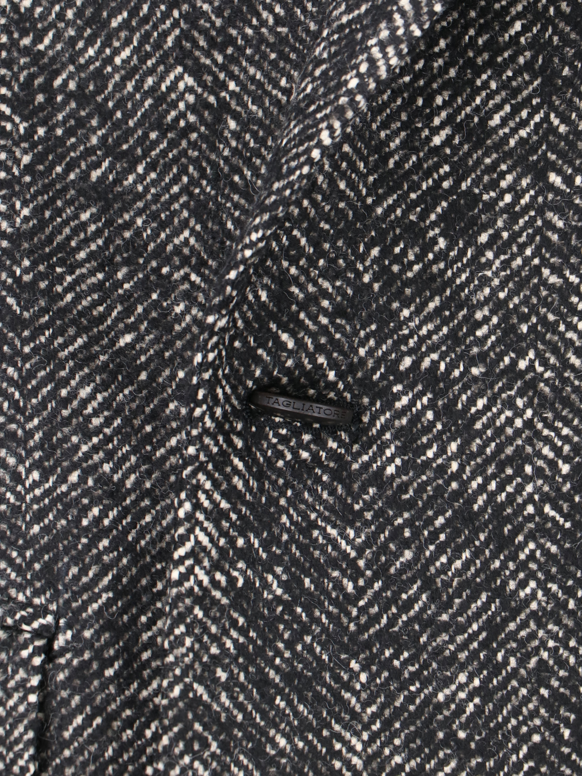 Shop Tagliatore Herringbone Double-breasted Coat In Black