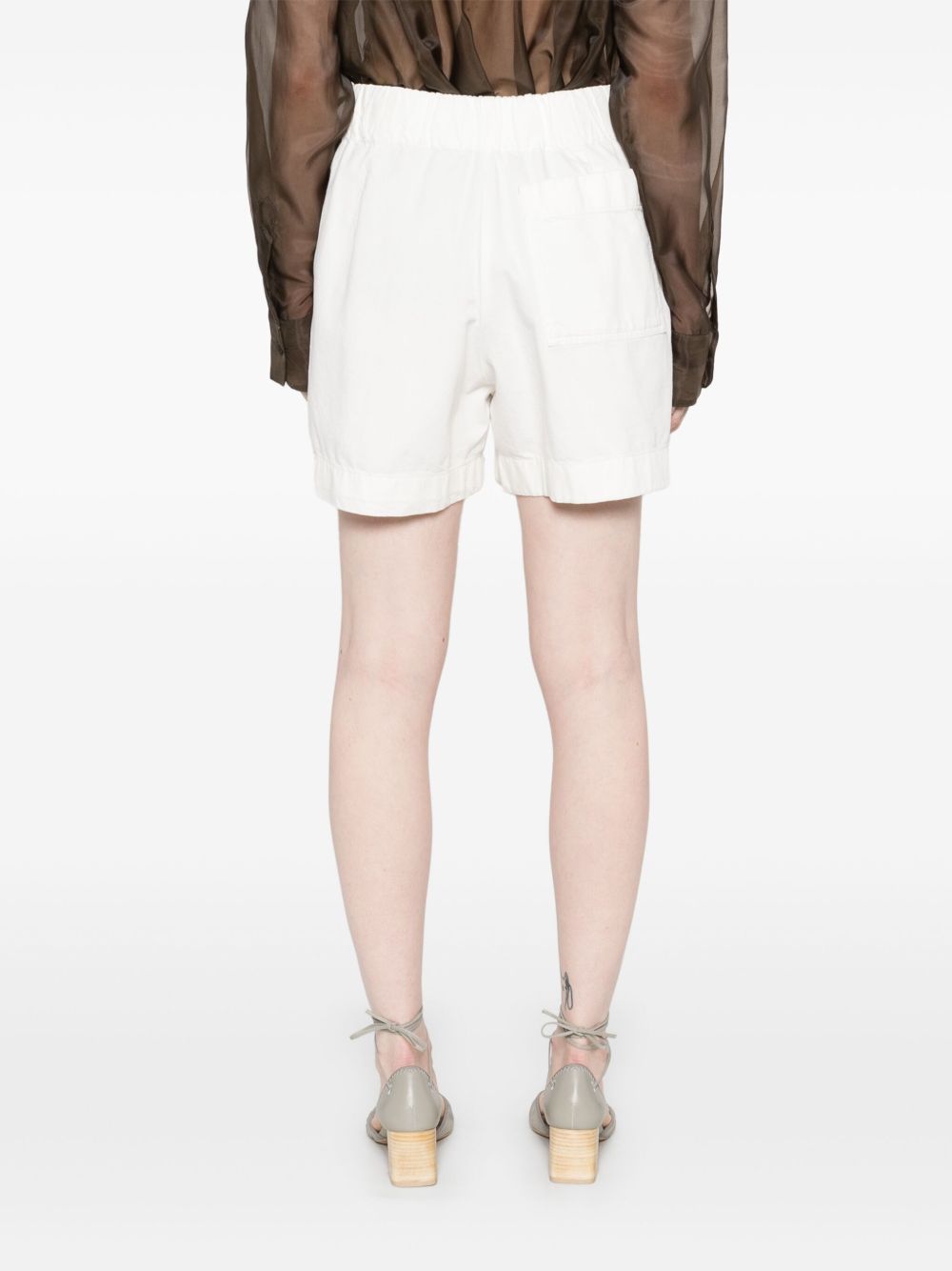 Dries Van Noten Elastic Waist Shorts In White