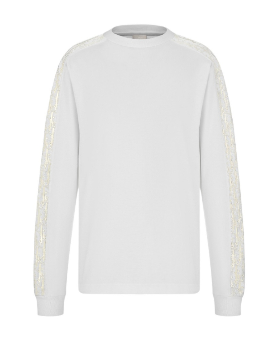Dior Long-sleeved Round-neck Sweater In White