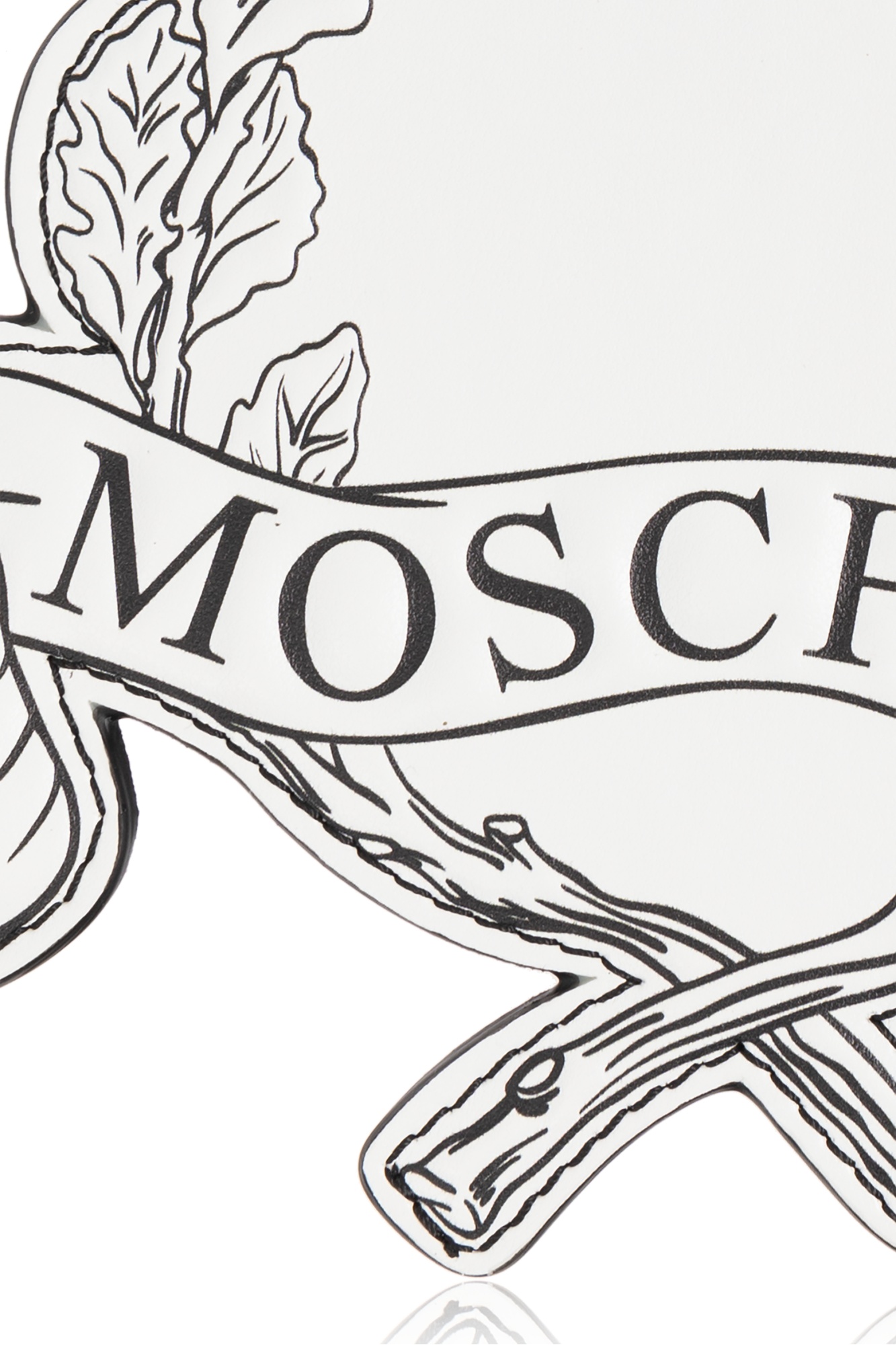 Moschino Badge Key Chain In White