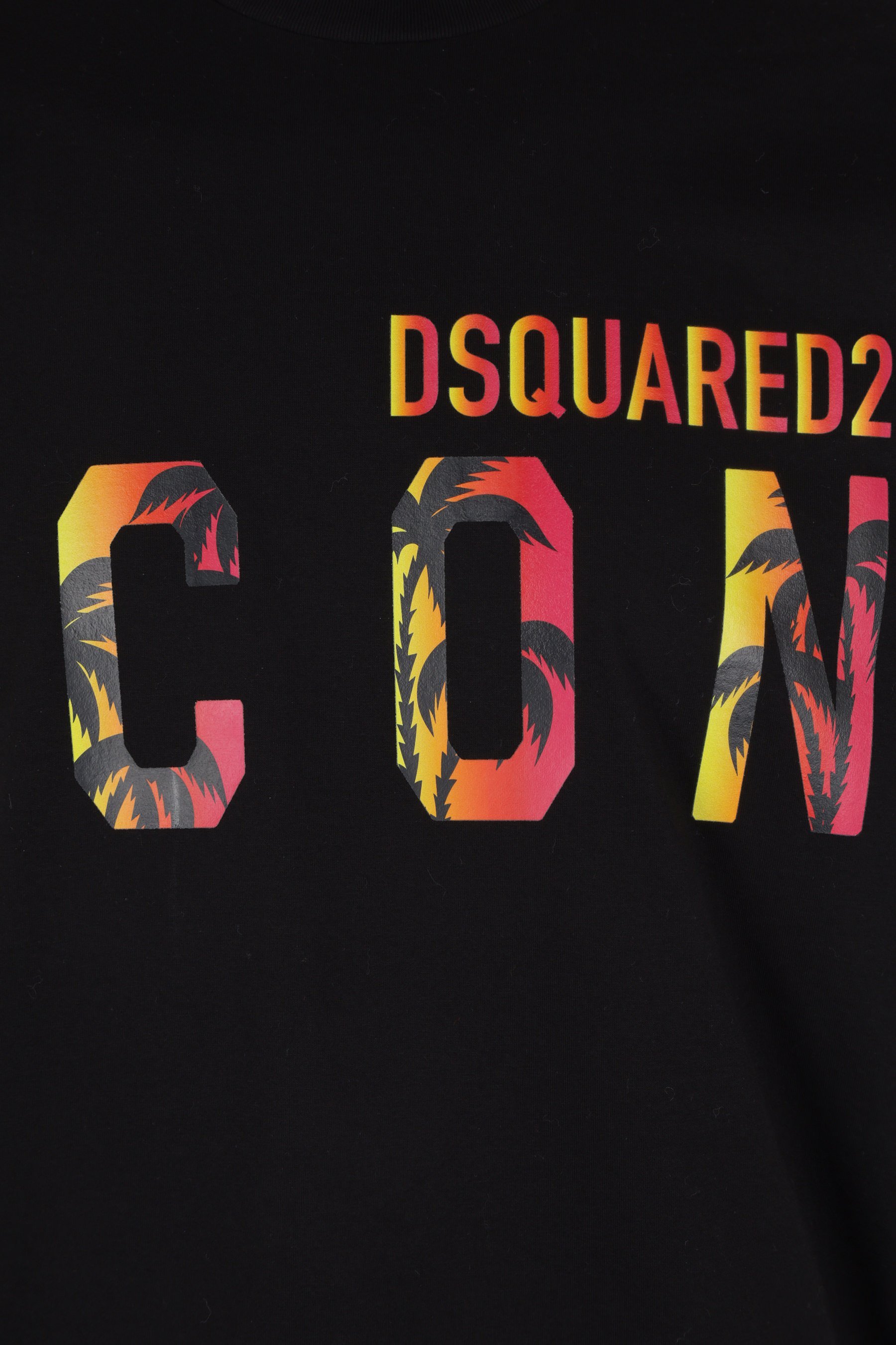 Dsquared2 Icon Tropical Logo-print T-shirt In Black