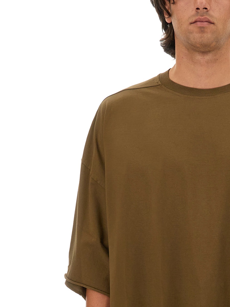 Rick Owens Cotton Jersey T-shirt In Brown