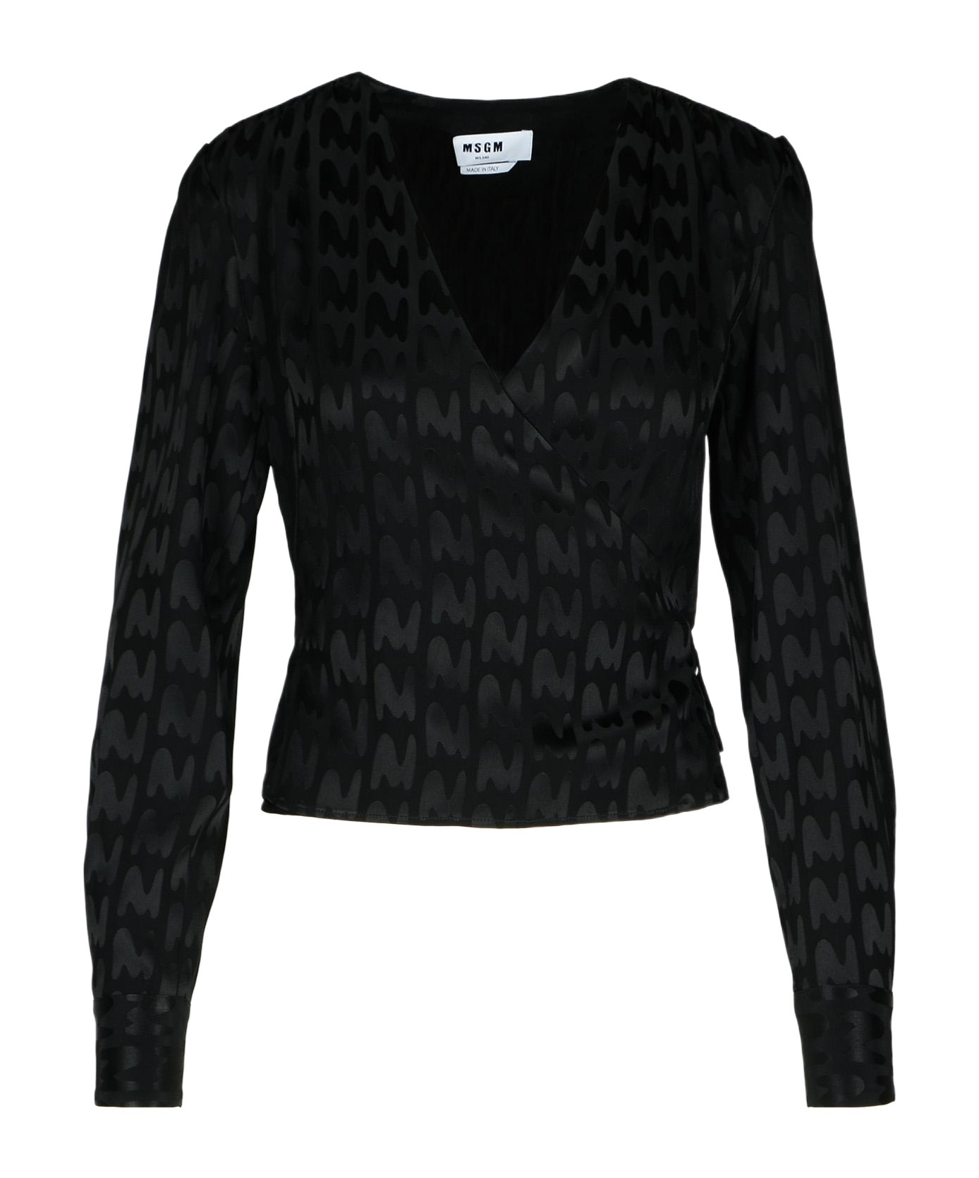 Msgm Black Viscose Blend Blouse In Black