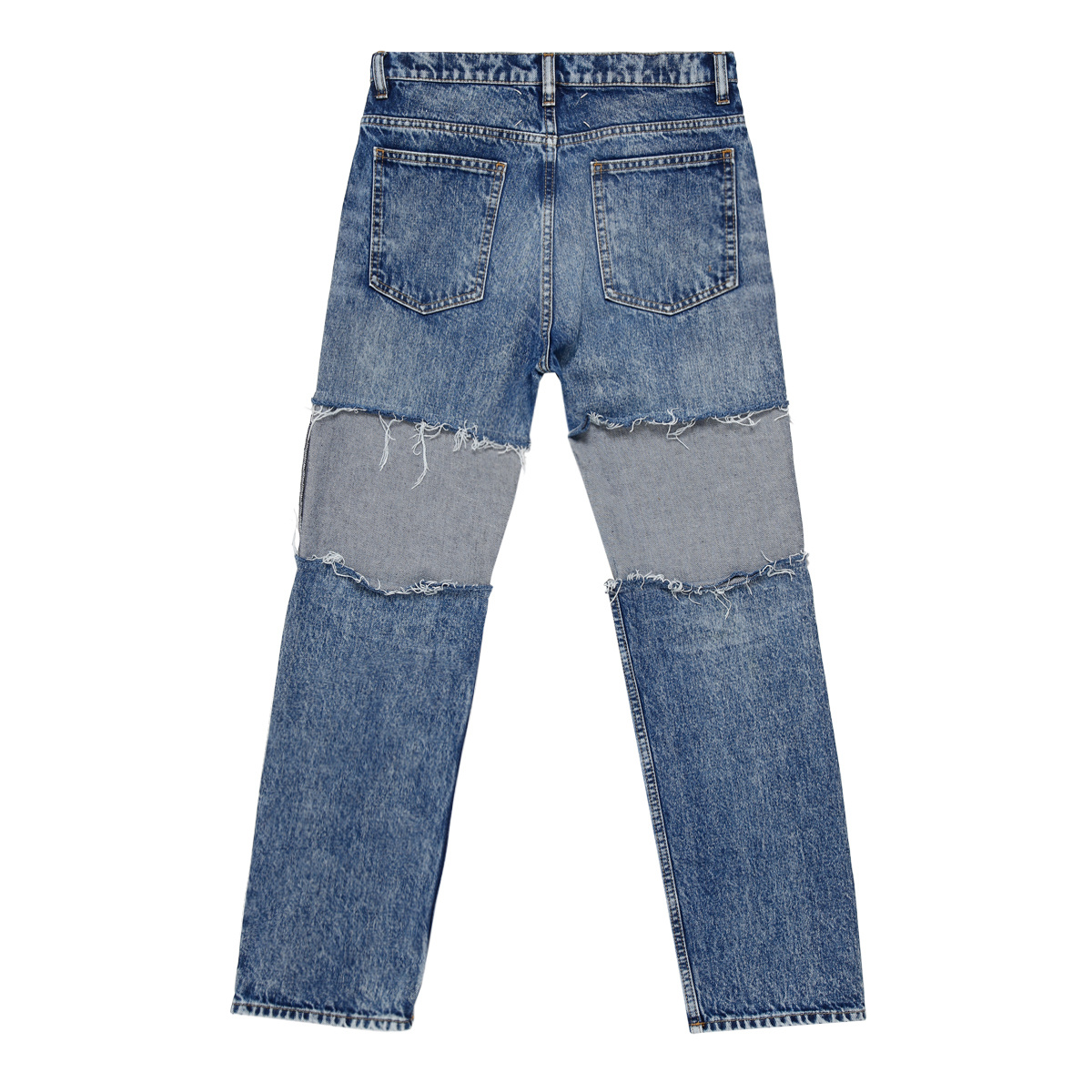 Maison Margiela Mid-rise Distressed Jeans In Blue