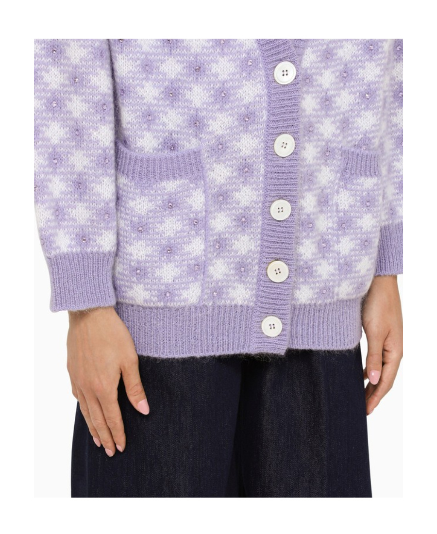 Alessandra Rich Women V-neck Cardigan In Purple