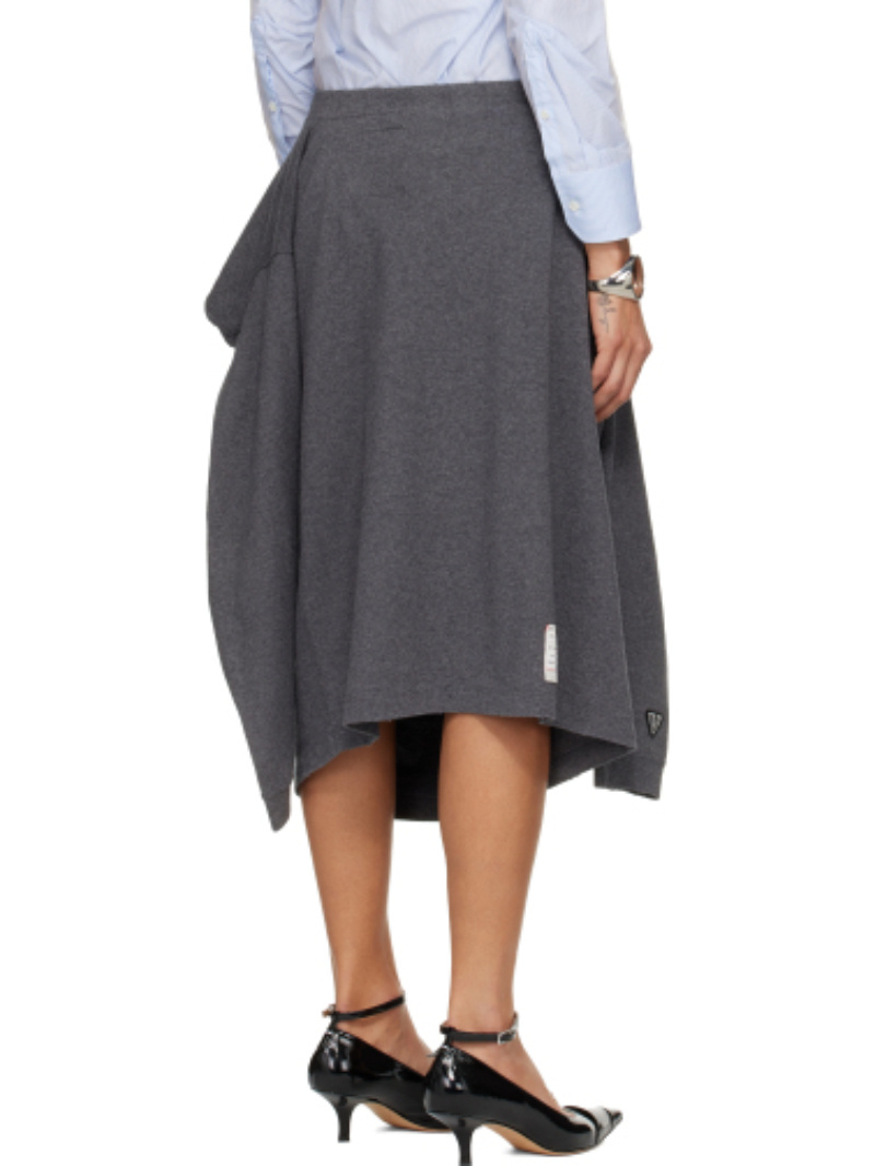 Miharayasuhiro Draped Asymmetrical Skirt In Gray