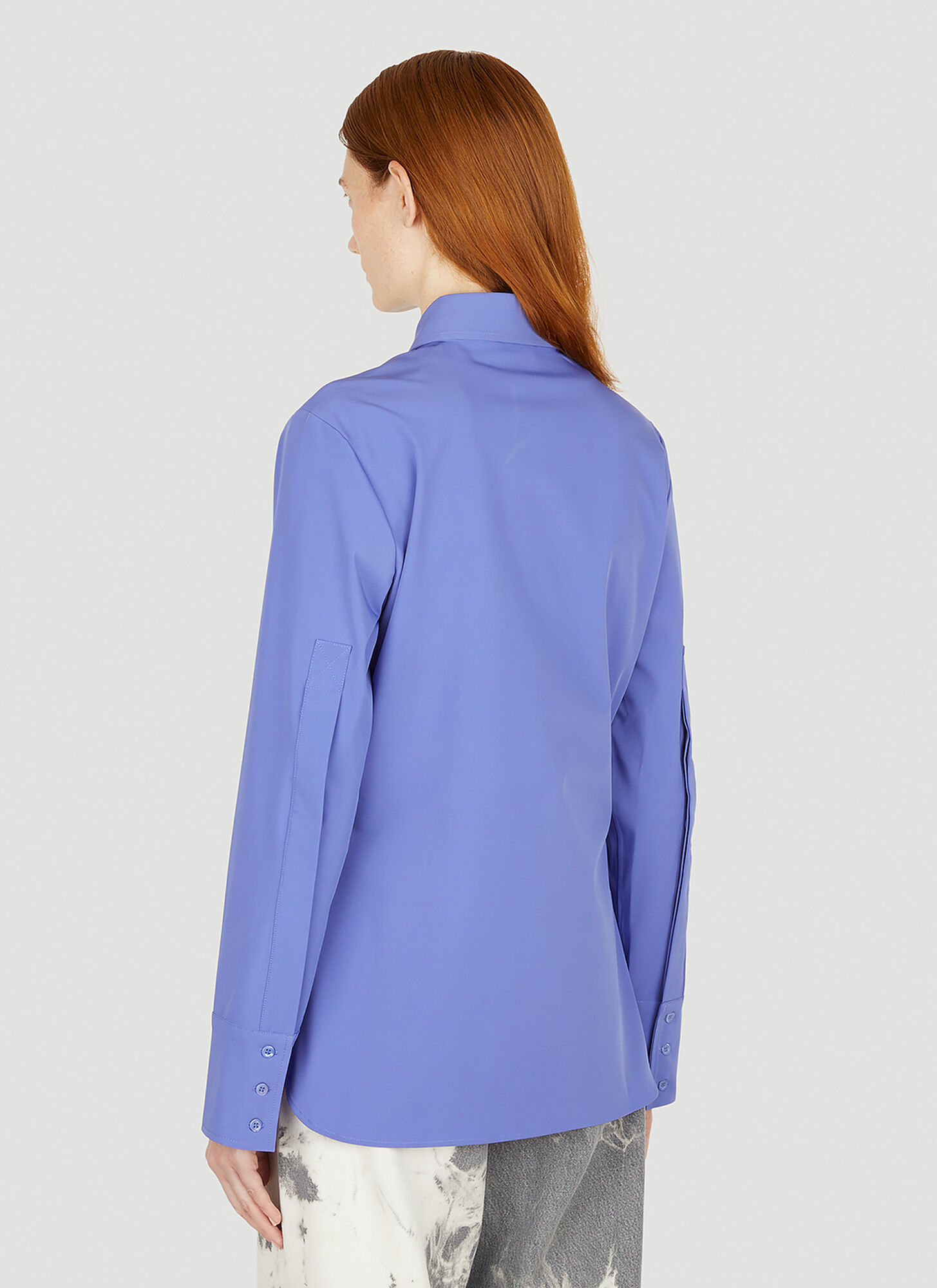 Eytys Lapel Long-sleeved Shirt In Blue