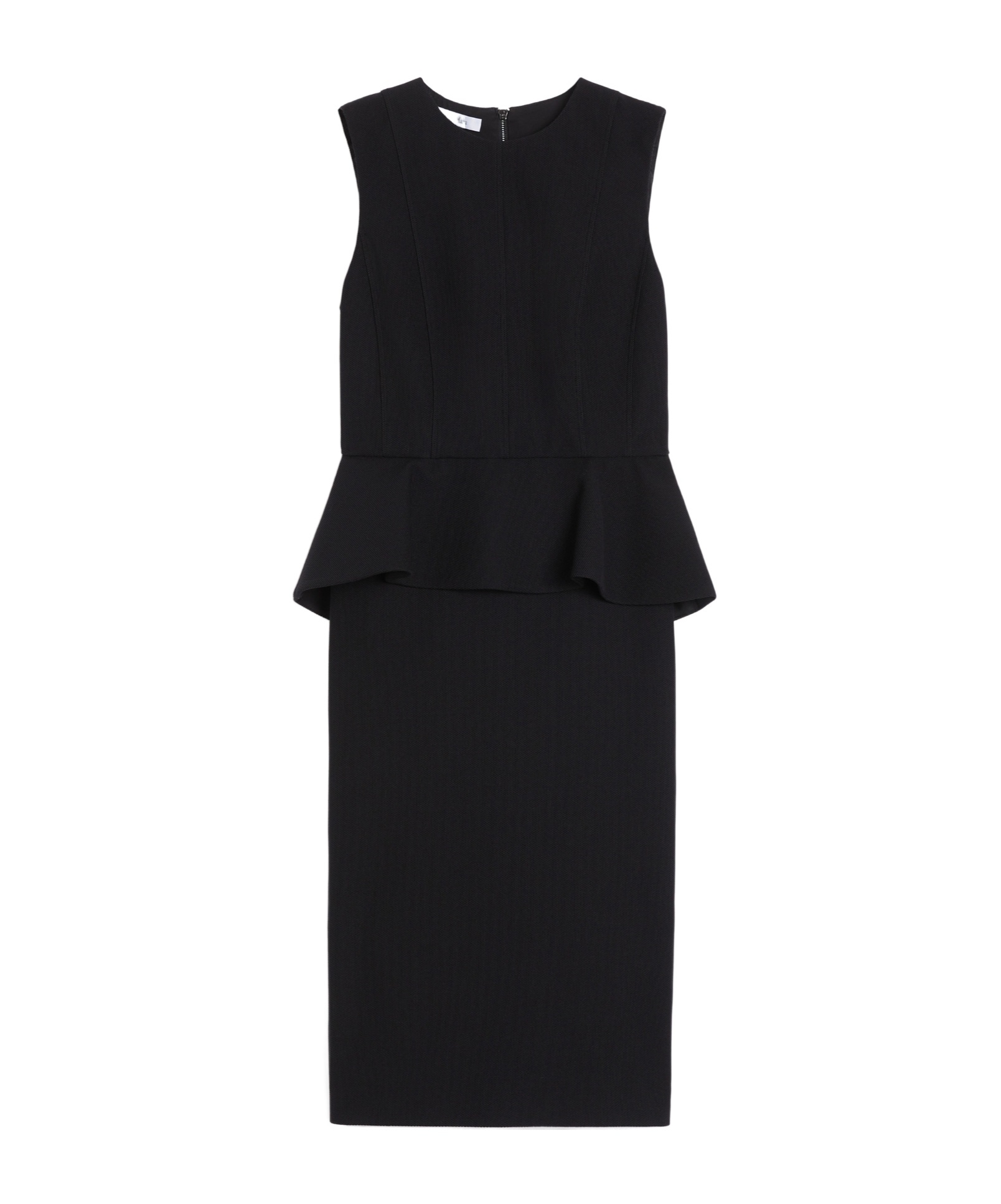 Max Mara Cosmos Sleeveless Knit Peplum Dress In Black
