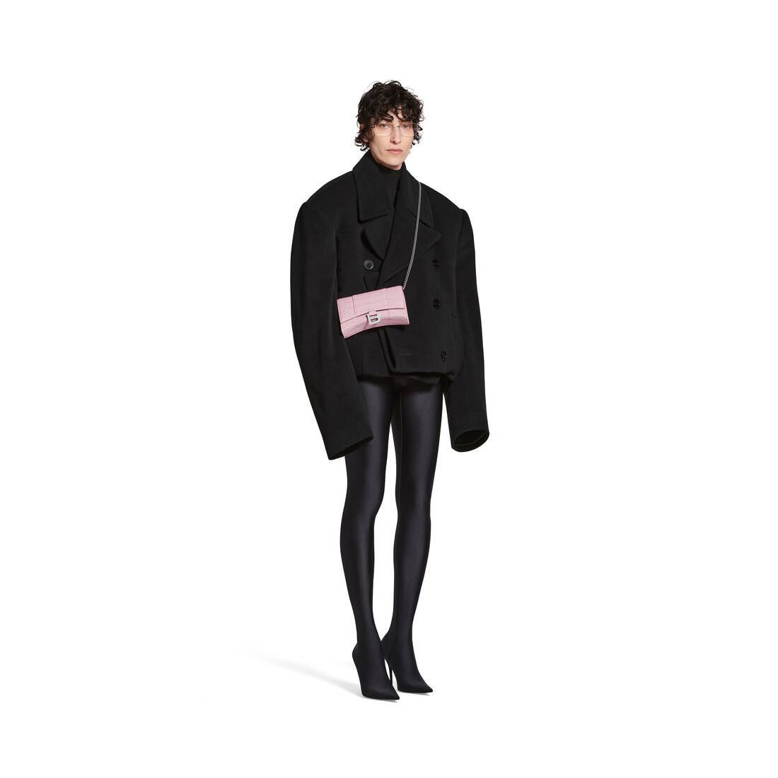 Balenciaga Hourglass Wallet-on-chain In Pink