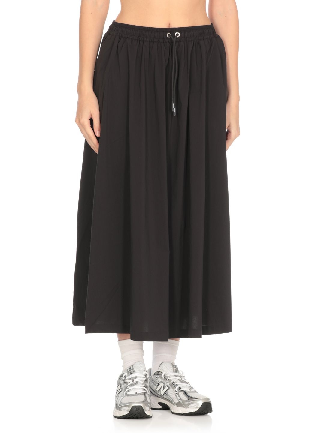 K-way Drawstring Pleat Detailed Skirt In Black