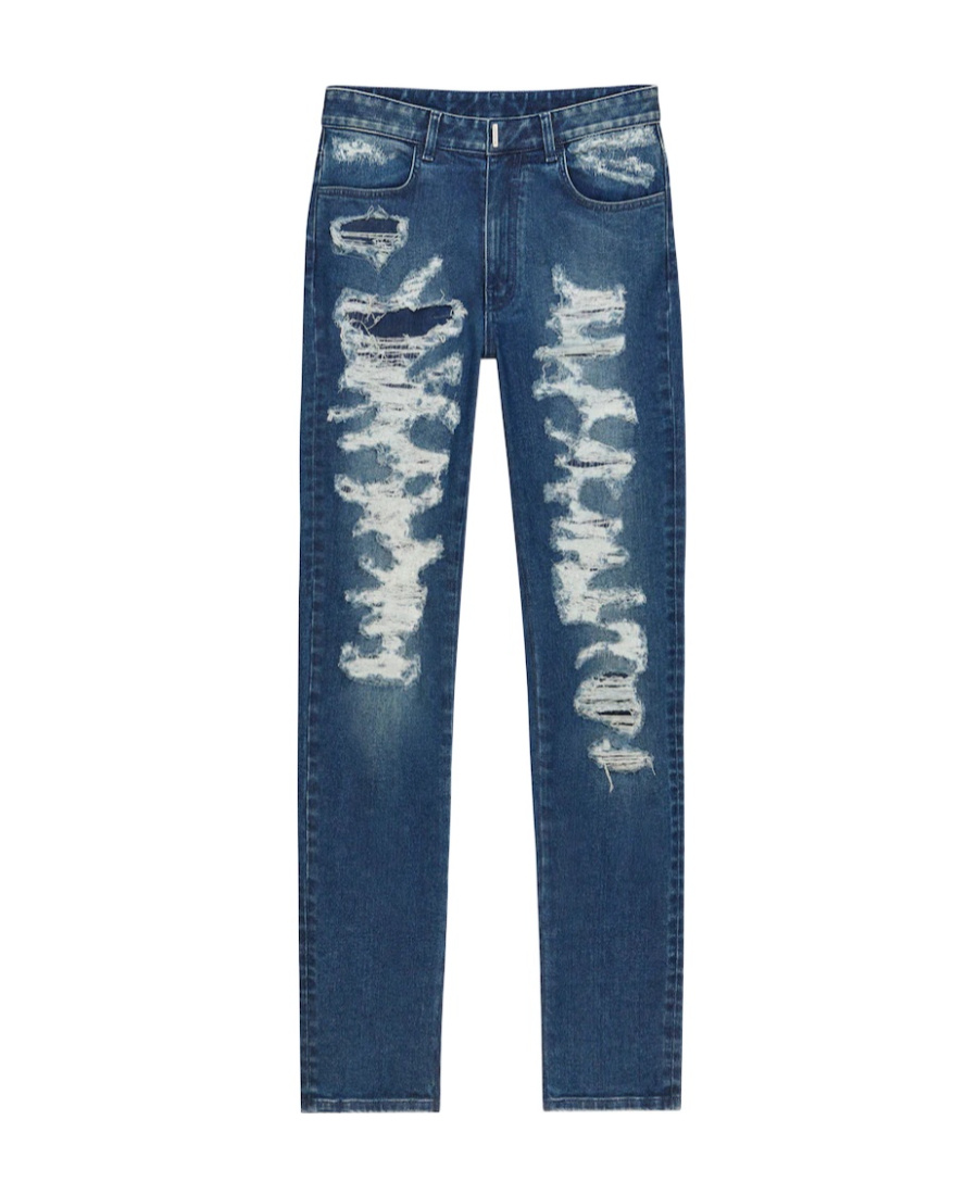 Givenchy Skinny Jeans With Broken Holes In Blue