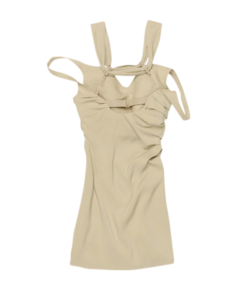 Jacquemus Beige Le Papier 'la Robe Soffio' Minidress In Nude