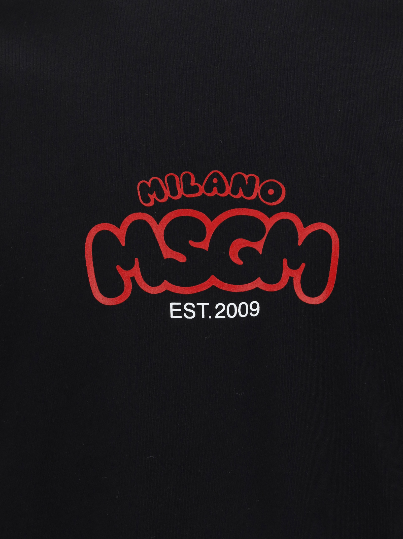Msgm Graphic-print Cotton T-shirt In Black