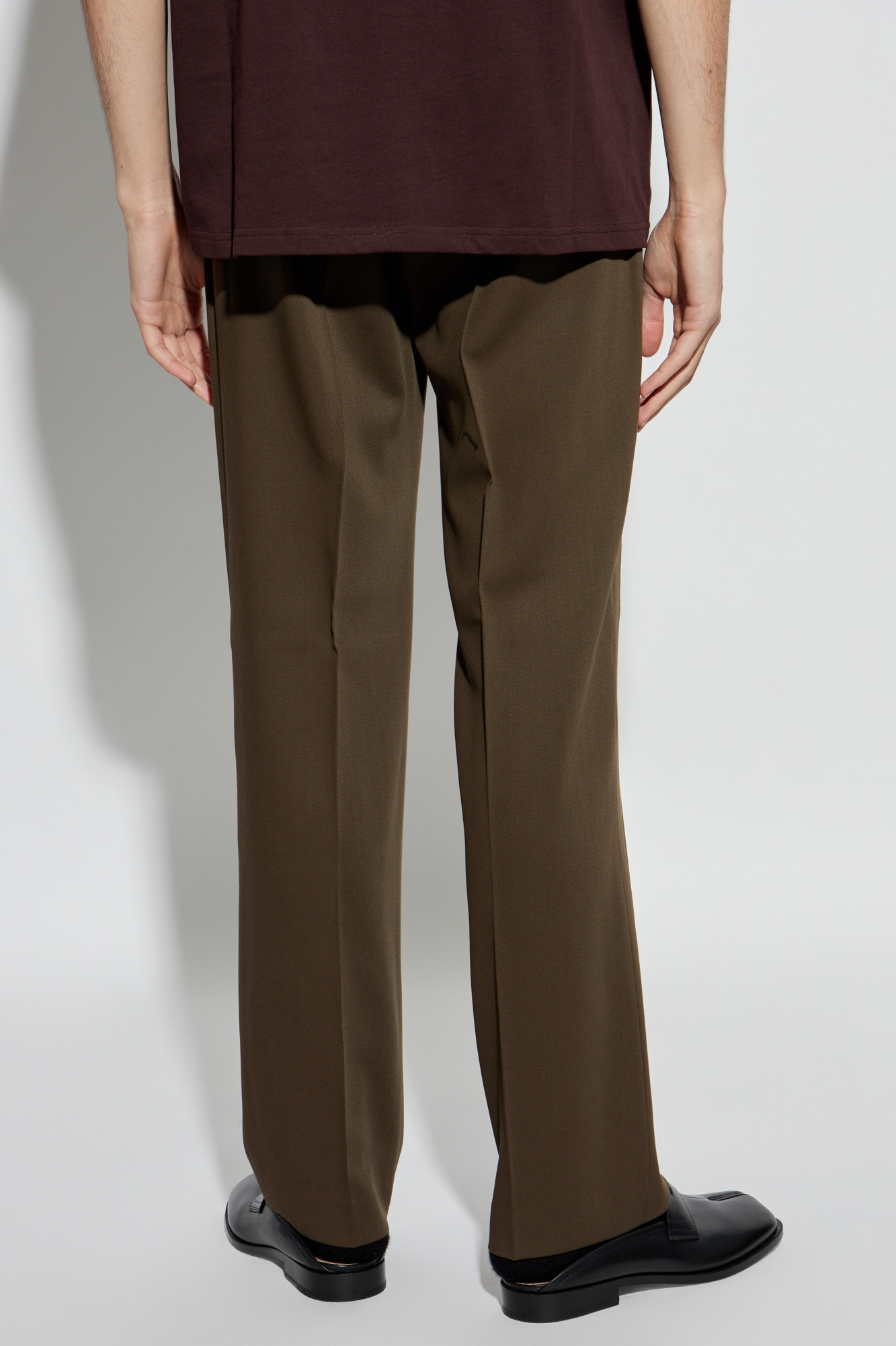 Ami Alexandre Mattiussi Belt-loop Casual Pants In Green