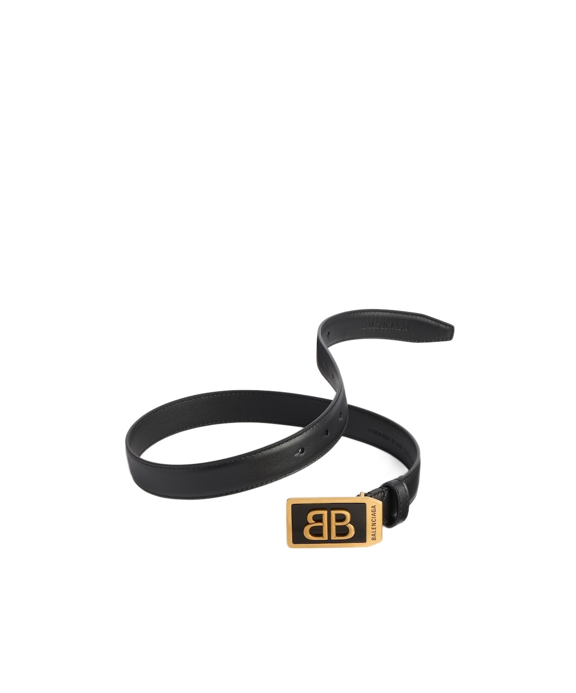 Balenciaga Logo-plaque Belt In Black