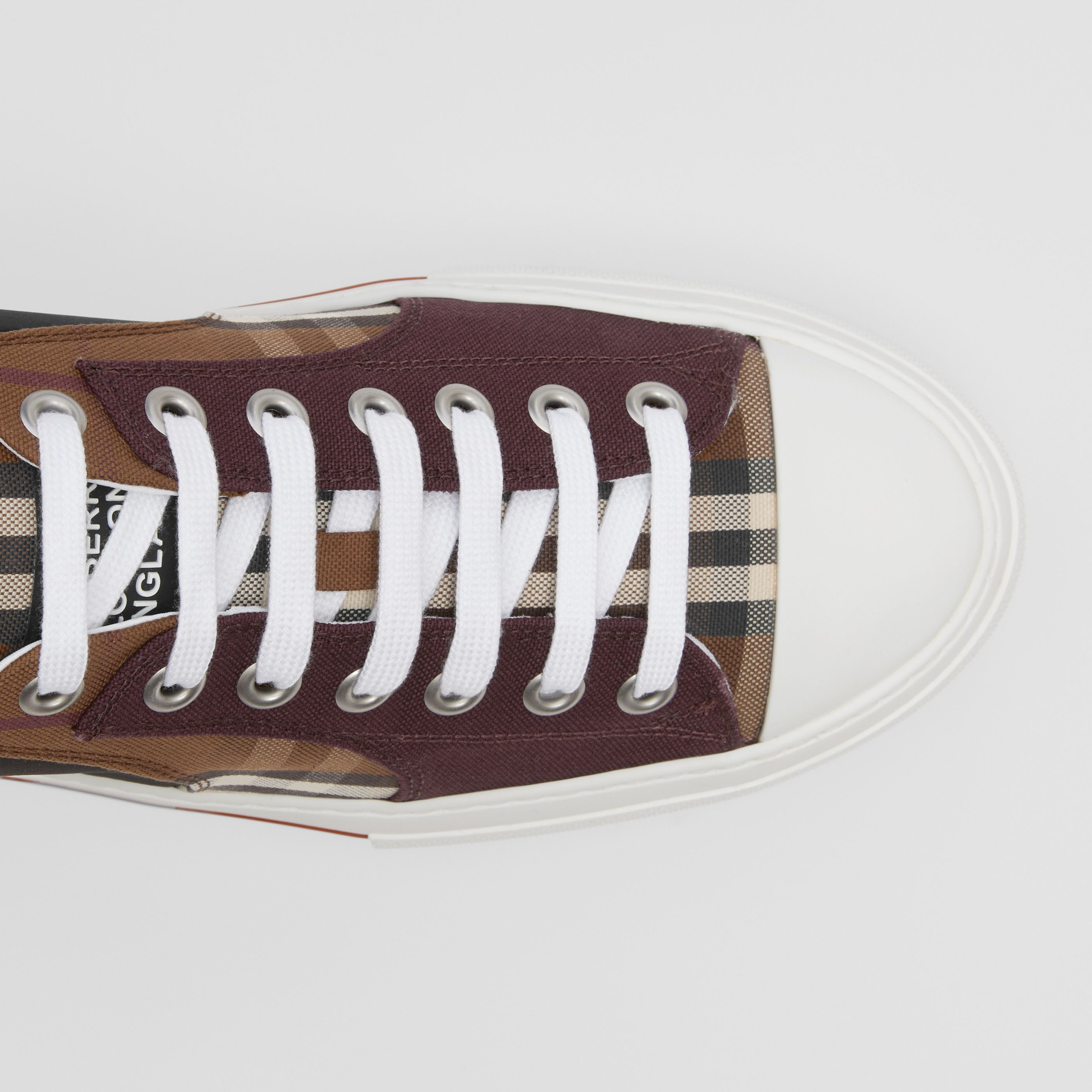 Burberry Vintage Check Patchwork Sneakers In White