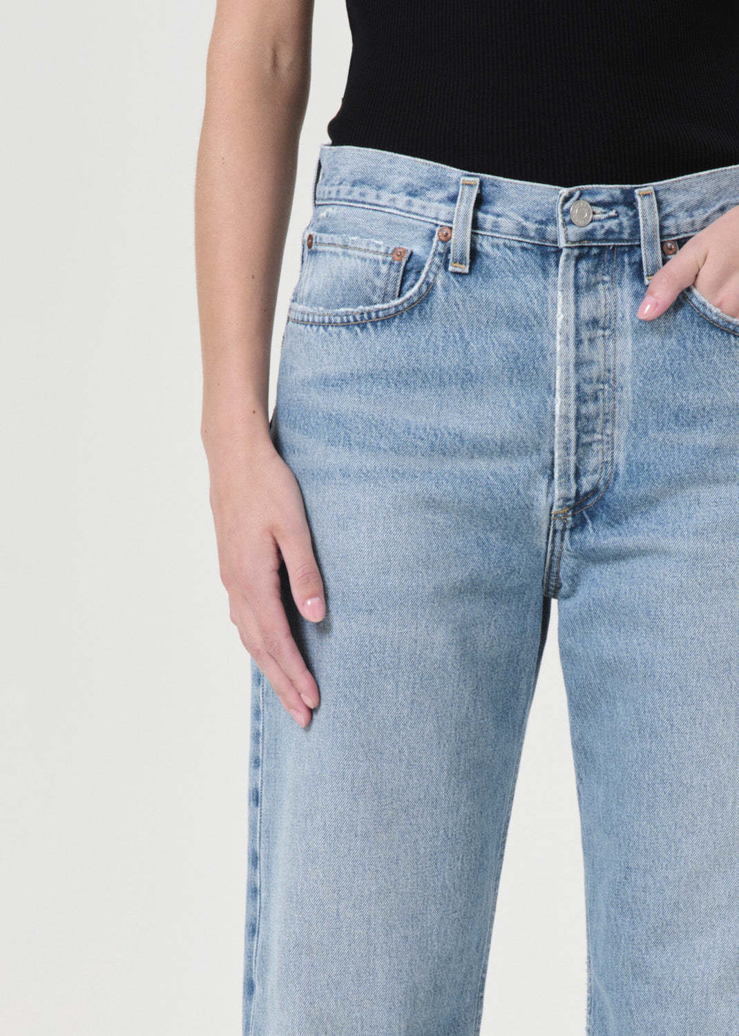 Agolde Straight Jeans Pants In Blue