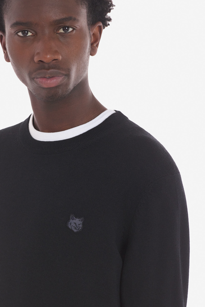 MAISON KITSUNÉ MAISON KITSUNÉ FOX EMBROIDERED KNITTED JUMPER