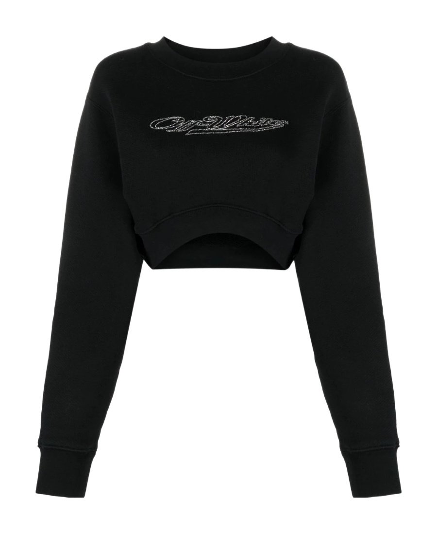 Off-white Bling Cropped Sweatshirt In Black