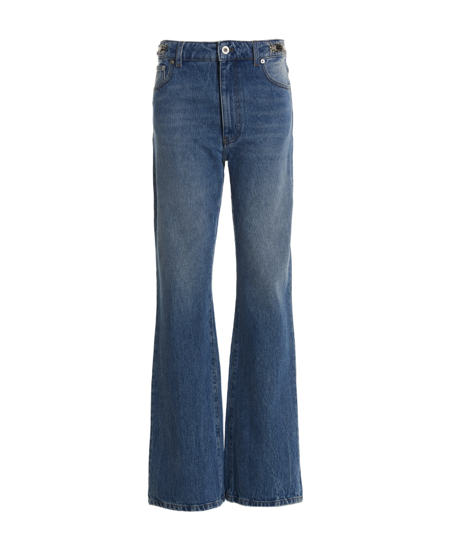 Rabanne Chain-embellished Straight-leg Jeans In Blue