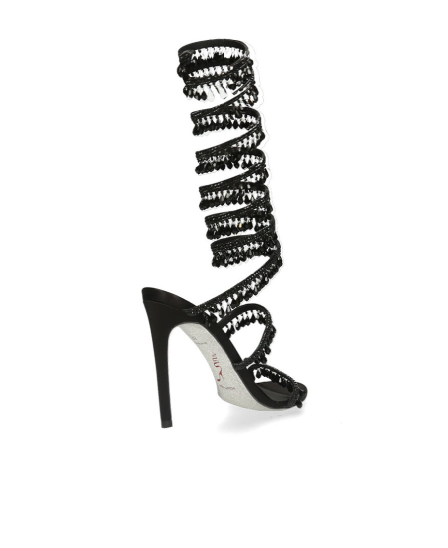 René Caovilla Open-toed High-heeled Sandals In Black