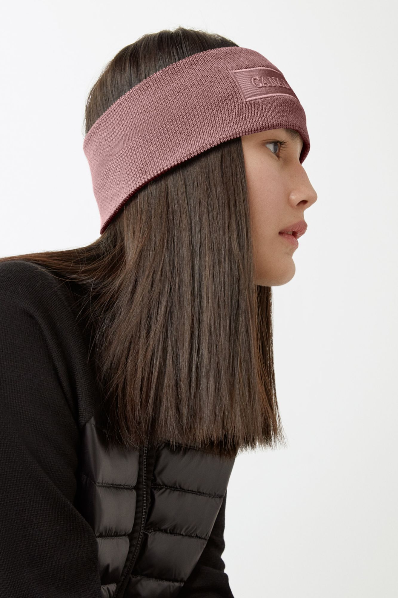Canada Goose Logo Embossed Headband In Yellow