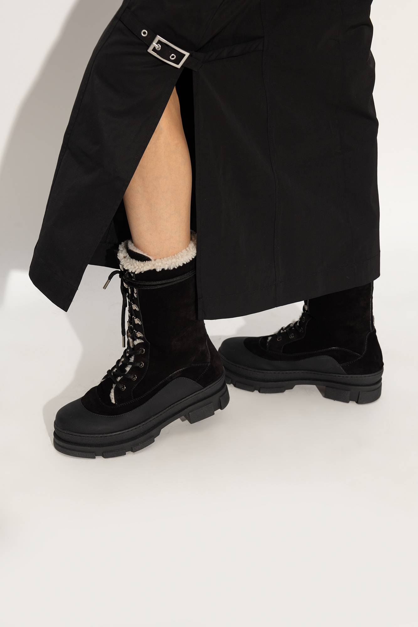 Jimmy Choo Aldea Lace-up Suede Boots In Black
