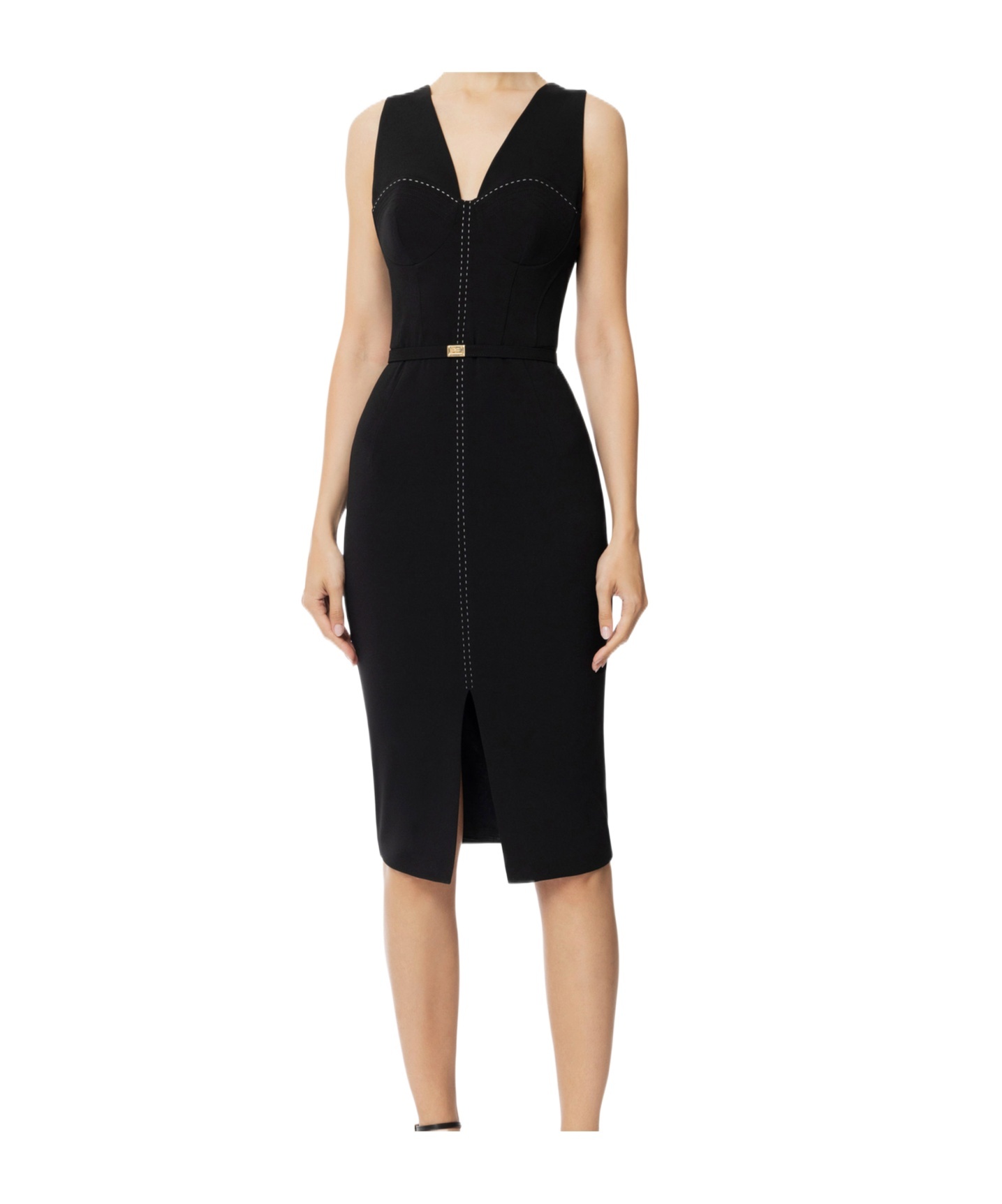 Elisabetta Franchi Midi Dress In Black