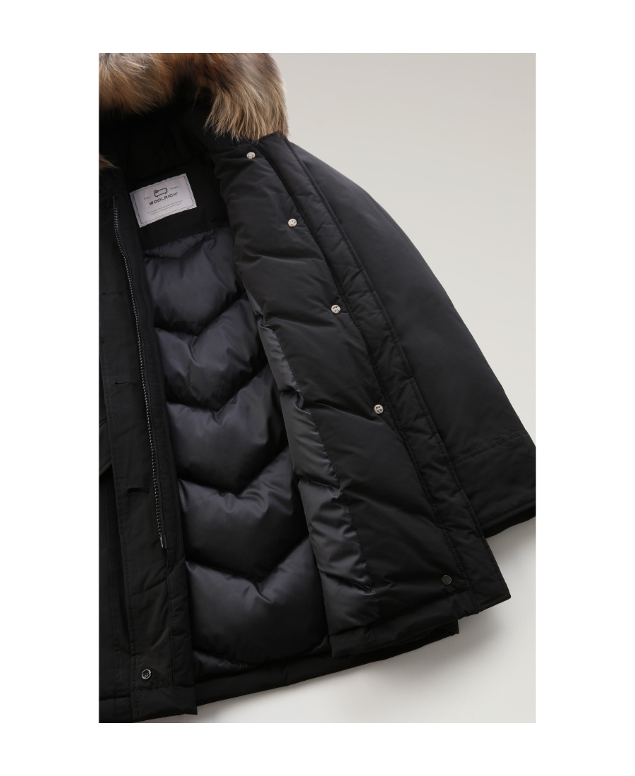 Woolrich Luxury Artic Racoon Parka In Black