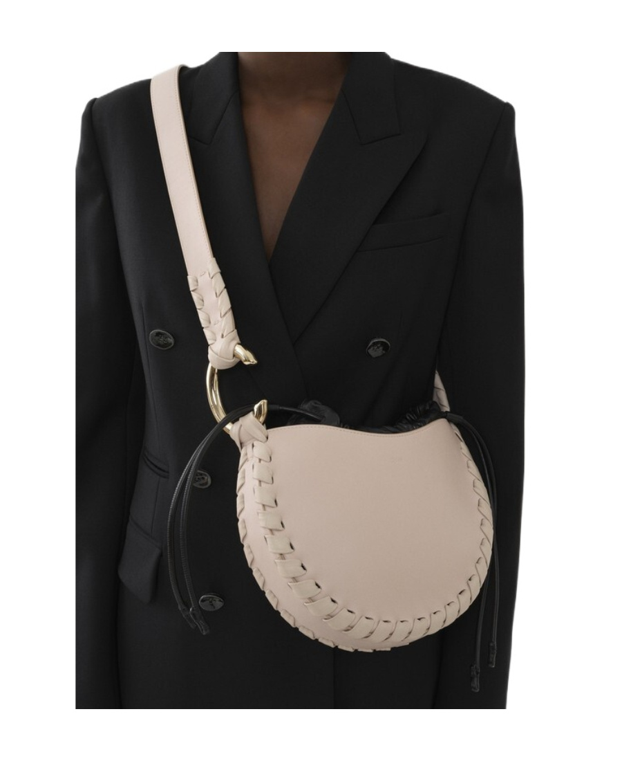 Chloé Chloe Powder Pink Leather Small Mate Crossbody Bag In Nude