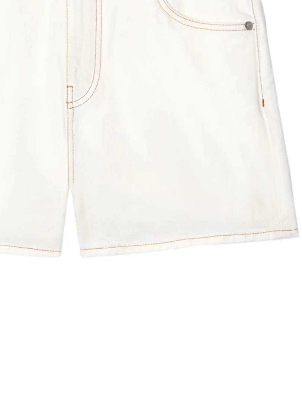 Off-white Contrast-stitching Denim Shorts In White