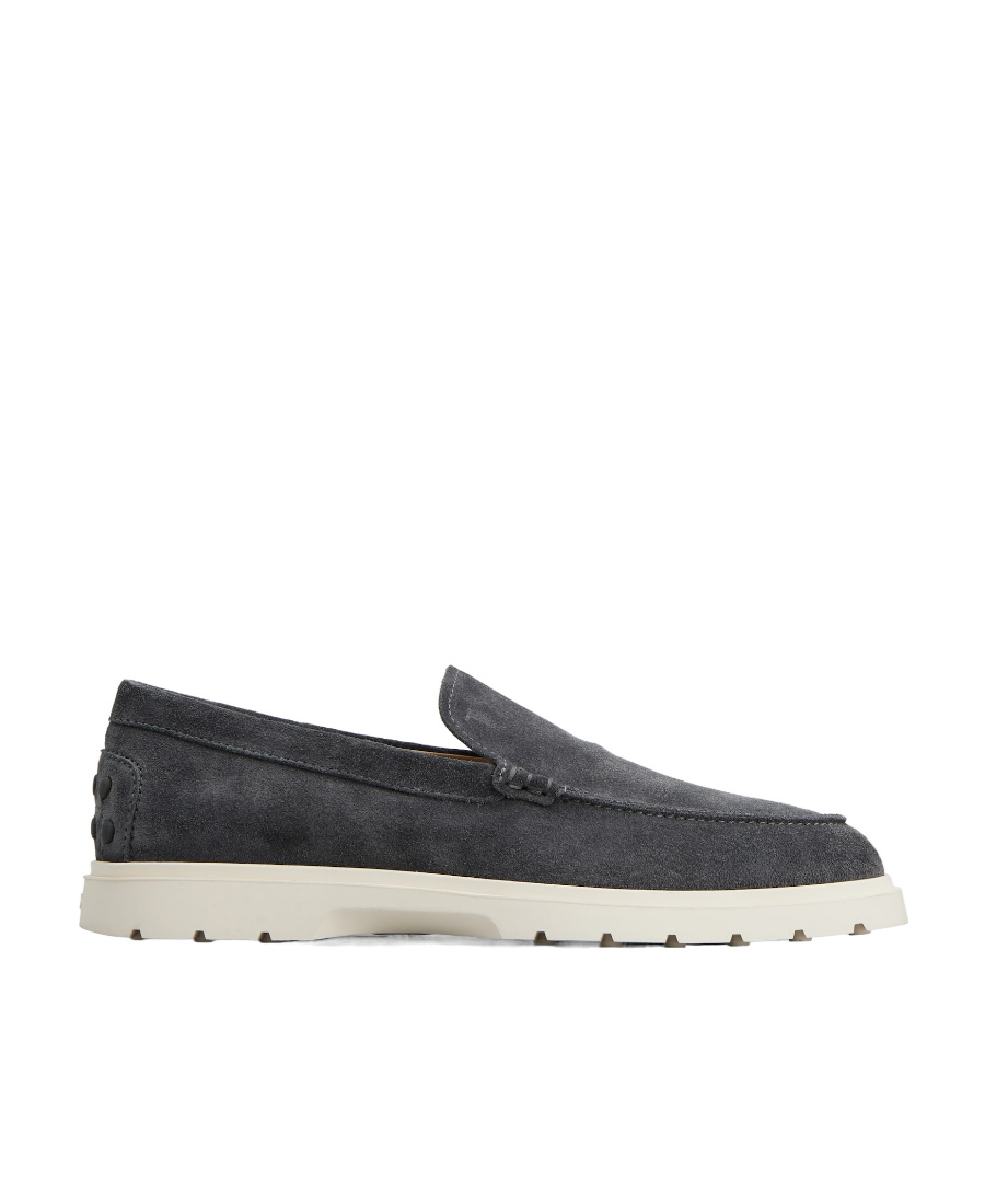 Tod's Logo-debossed Suede Loafers In Black