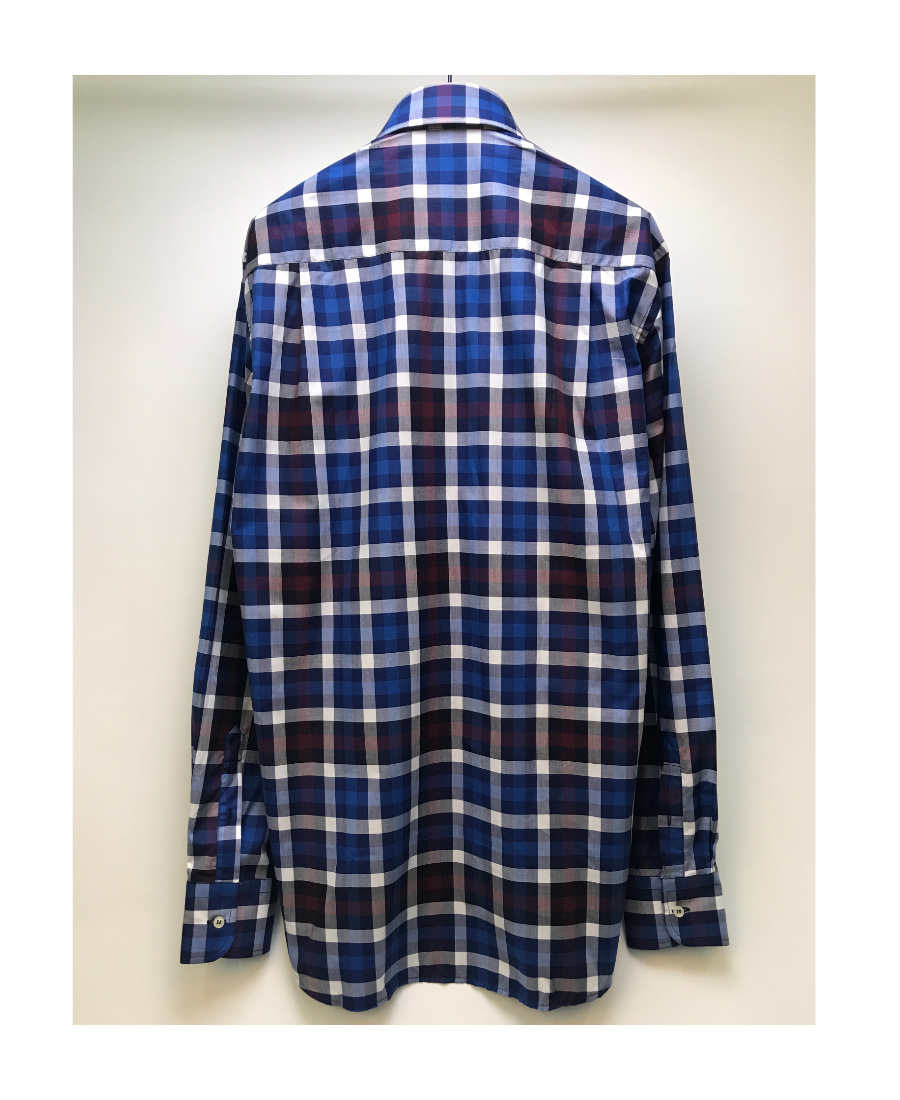 Paul & Shark Lapel Plaid Long-sleeved Shirt In Black