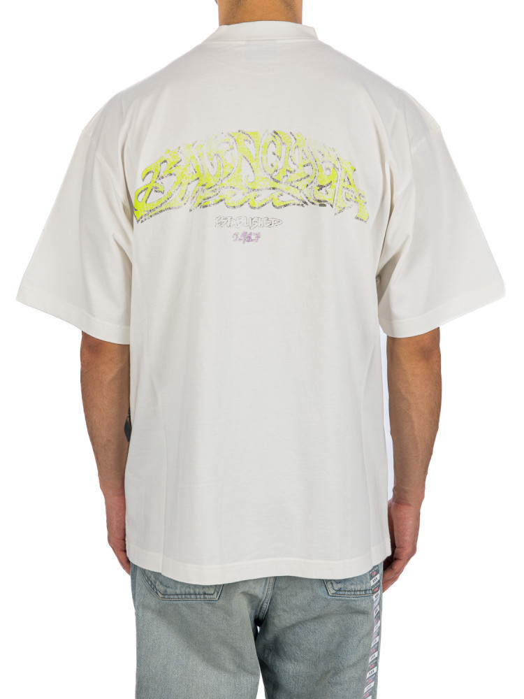 Shop Balenciaga Logo-print Cotton T-shirt In White